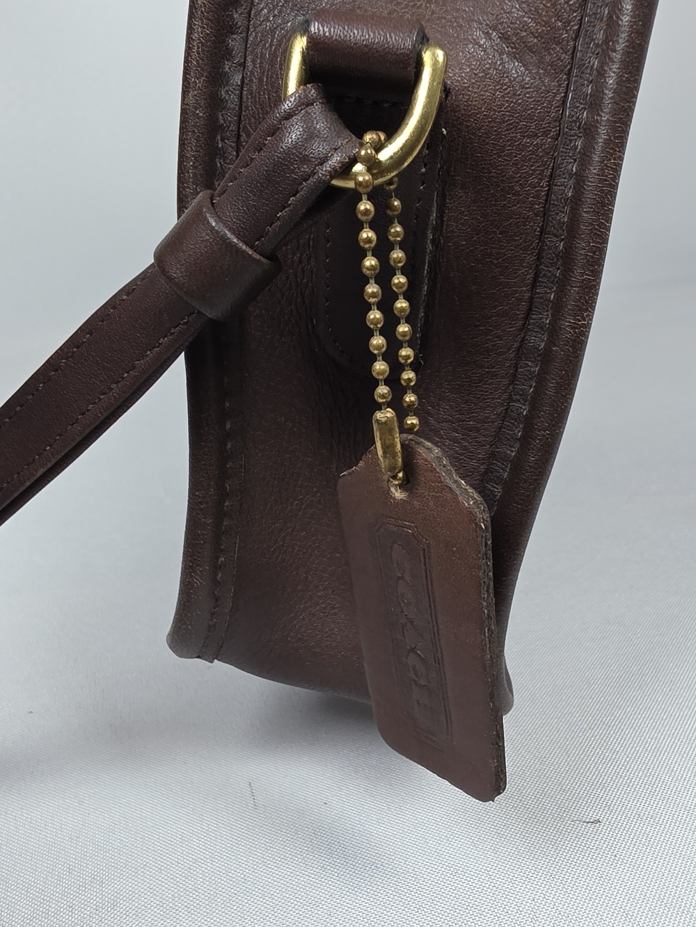 COACH Vintage Brown Leather Men’s Turnlock Clutch Wristlet Bag 9971 USA M OS - Picture 5 of 15